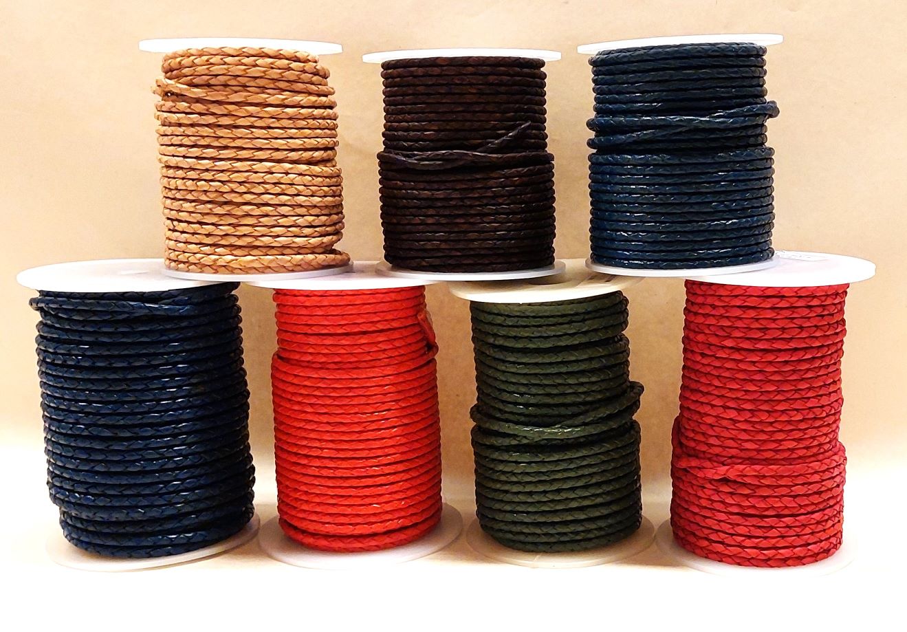 Bolo ø 3 mm, spletená kůže, pletený řemínek - DOPRODEJ barev